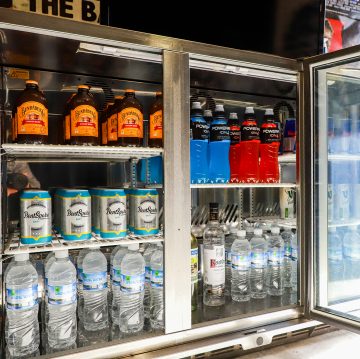 DCS Backlot studio has a fullstocked refreshment cabinet available at all times